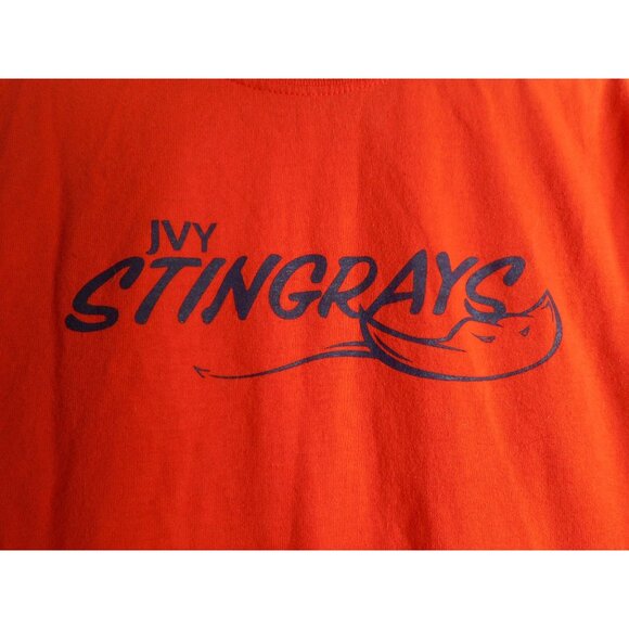 Electric Orange Sz L Tee T-Shirt Cotton blend Stingrays Gildan Dry Blend YMCA - Picture 2 of 6